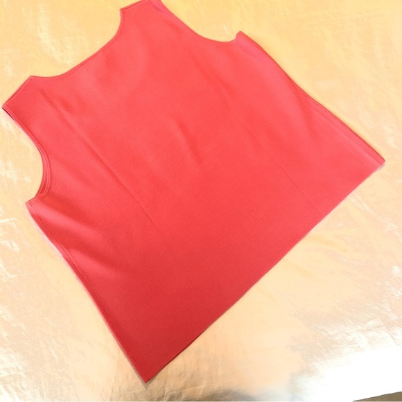 Talbots Shell Sweater Coral Pink Sleeveless Knit Blend Scoop Neck Plus size 1X - Picture 10 of 14
